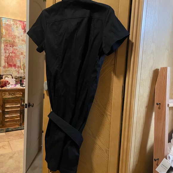 Jones New York black ribbed belted denim dress size 12 - Picture 7 of 7